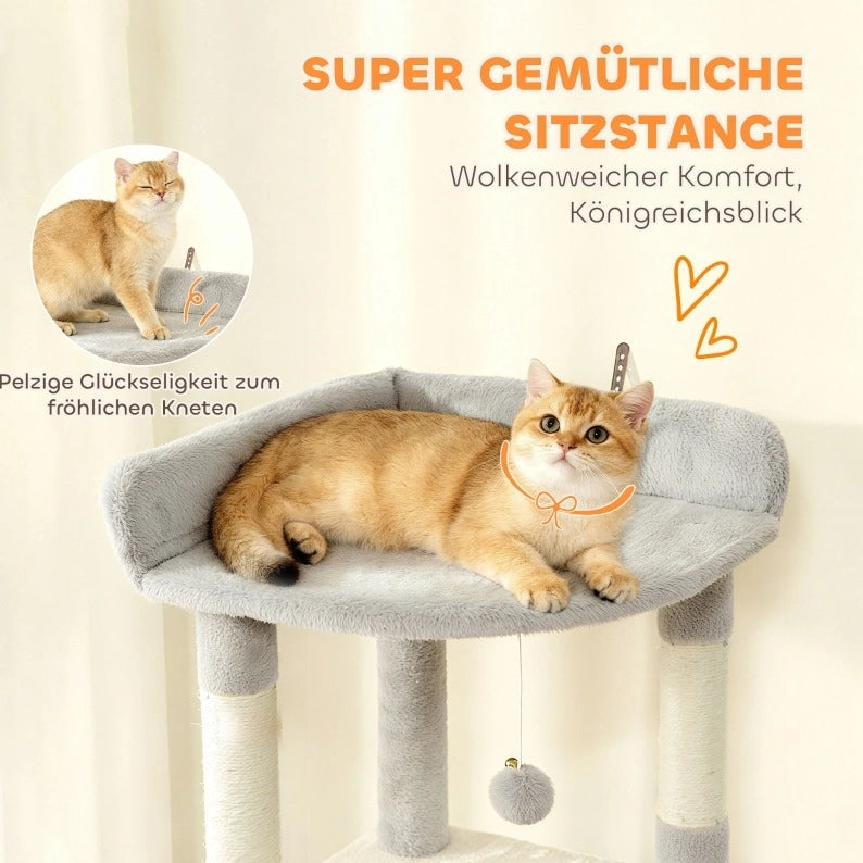 Tiragraffi multipiano per gatti 170 cm grigio chiaro