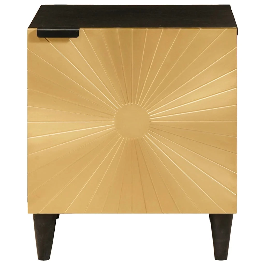 Armadio da Notte Nero e Oro 40 x 33 x 46 cm 4017824
