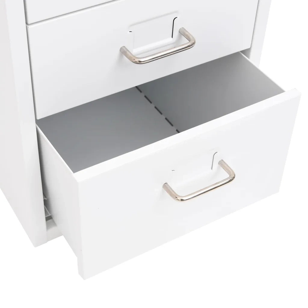Schedario Mobile Bianco 28x41x69 cm in Metallo CFW7876137