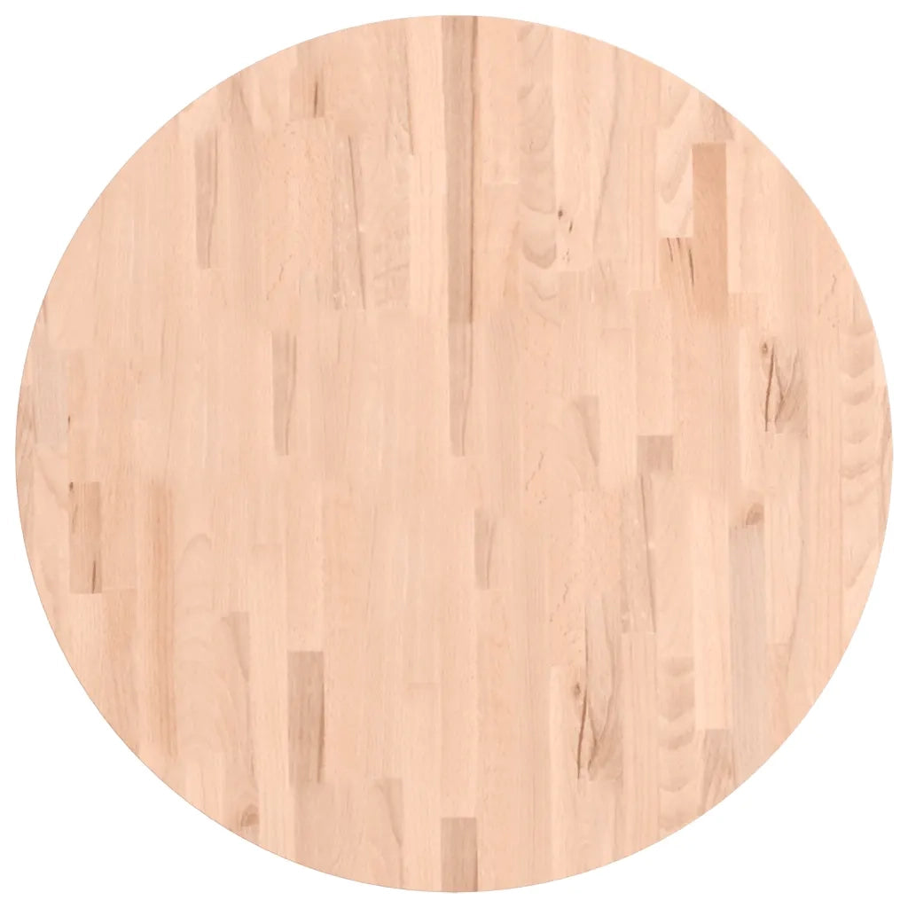 Piano per Tavolo | Superficie Tavolo | Piano Scrivania ?80x4 cm Rotondo in Legno Massello di Faggio