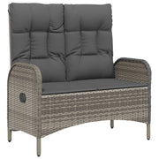 Panca da giardino mobili da esterno per patio panca reclinabile da terrazza con cuscini 107 cm polyrattan grigio 02_0011735