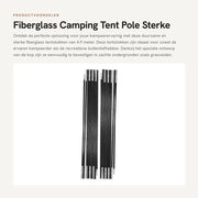 Palo di tenda 4,9 m - Opvougalo - Fibra di vetro - Robusto - Leggero - Resistente al calore - Ricambio - Paloni di tenda