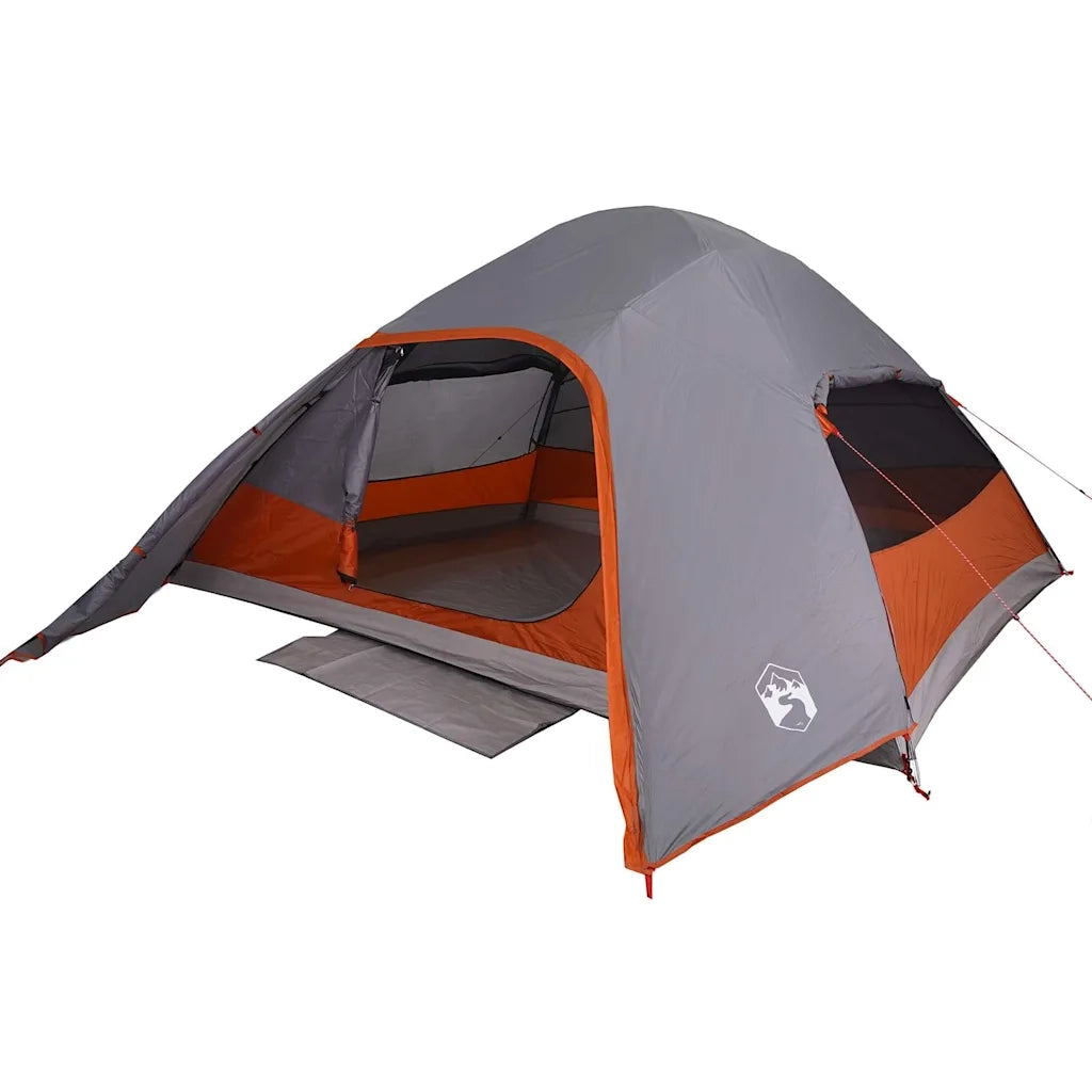 Tenda da Campeggio | Tenda Familiare a Cupola 4 Persone Grigia Impermeabile