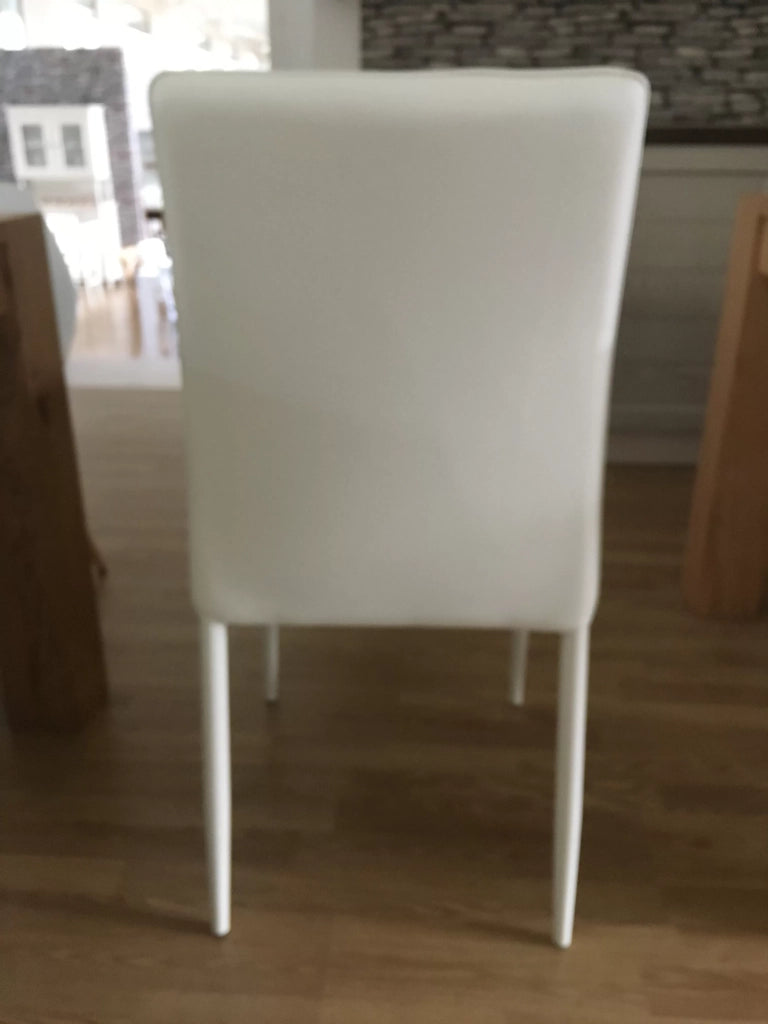 Set 4 sedie moderne in ecopelle bianca con struttura in metallo (709) - Mobili 2G