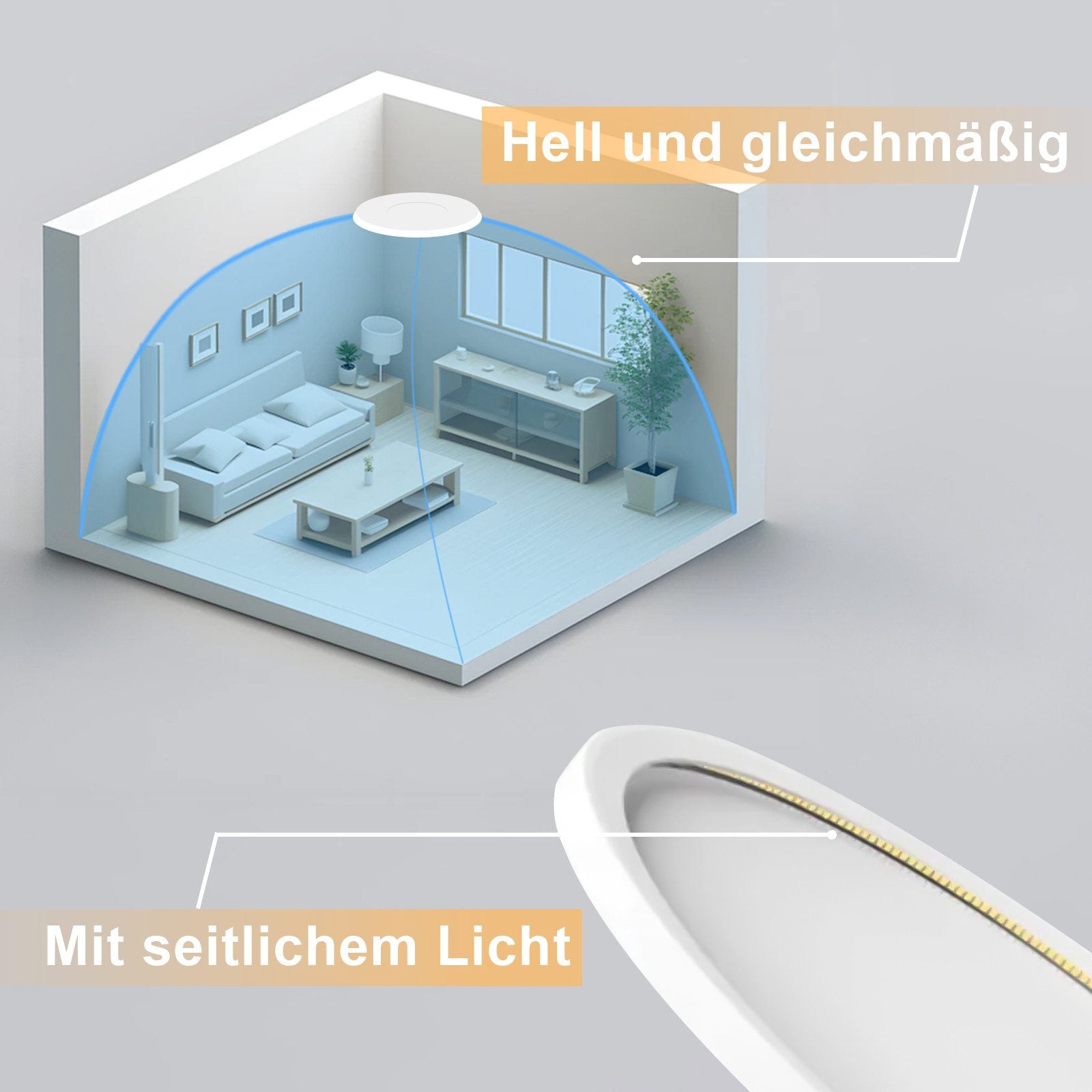 ZMH Lampada da soffitto plafoniera LED moderna rotonda 30 cm illuminazione bianca calda per interni