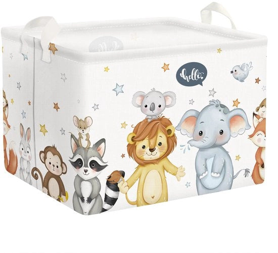 Cestino per bambini con maniglia, contenitore per abbigliamento e giocattoli pieghevole, cassettino per bambini per camera da letto e bagno, bianco, 40 * 30 * 30 cm