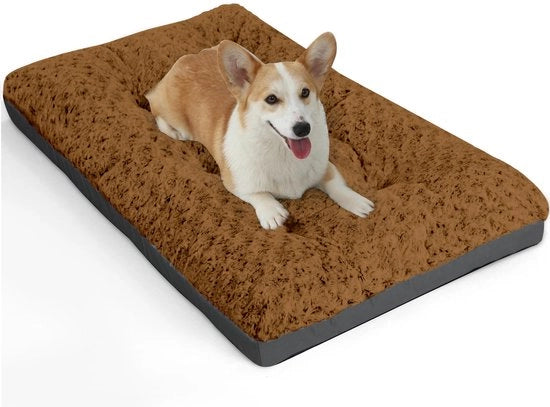 Letto per cani per grandi cani, Cuscino per cani, Matrimoniale per cani di taglia media, Culla per cani lavabile, Impermeabile, Antiscivolo, Respiro, Letto per animali domestici, Matrimoniale per cani, Marrone, 76x48 cm