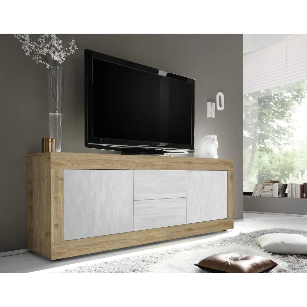 Credenza a 4 porte, collezione SKY, bianco lucido, ideale per cucina/sala da pranzo di design