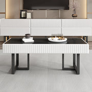 Combinazione tavolino e mobile TV minimalista - Zephmum- Design moderno a strisce bianche e nere