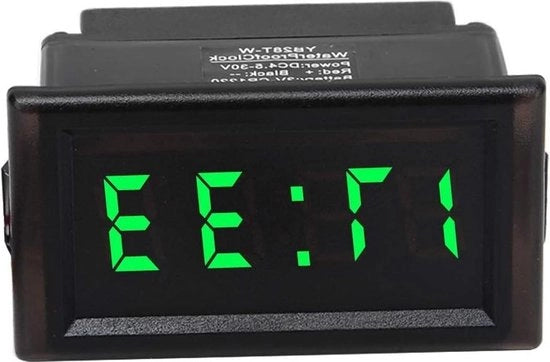 Orologio elettronico DC 4,5-30V impermeabile e resistente all'acqua - display LED digitale - verde.