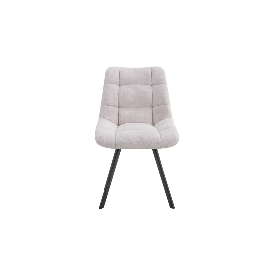 Set di 2 sedie VELMA – Tessuto beige – Gambe in metallo – Design elegante – Seduta confortevole e moderna