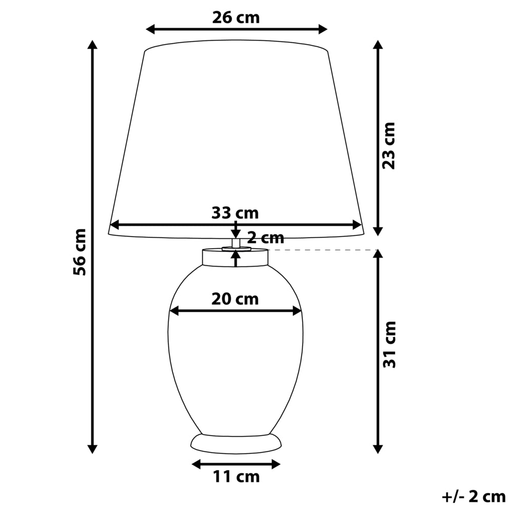 Lampada da Tavolo Comodino Base in Ceramica Azzurro Paralume Impero Rotondo paralume in policotone Bianco