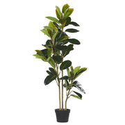Albero di quercia artificiale in vaso verde e Nero sintetico 134 cm Materiale accessorio decorativo per interni