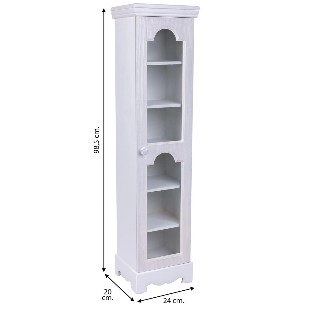 Vetrina in legno 1 anta bianca 24x20x98,5