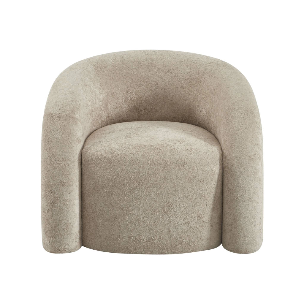 Poltrona organica in tessuto, beige