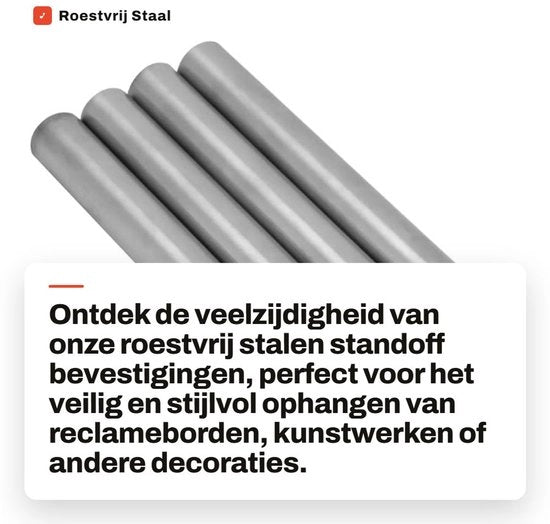 Supporto a distanza 4 pezzi - Acciaio inossidabile - Materiale di fissaggio ombreggiatore - Fissaggio vetro - Resistente ai graffi - Impermeabile