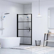 Porta per Doccia in Vetro Temperato 91x195 cm Nera cod mxl 48709