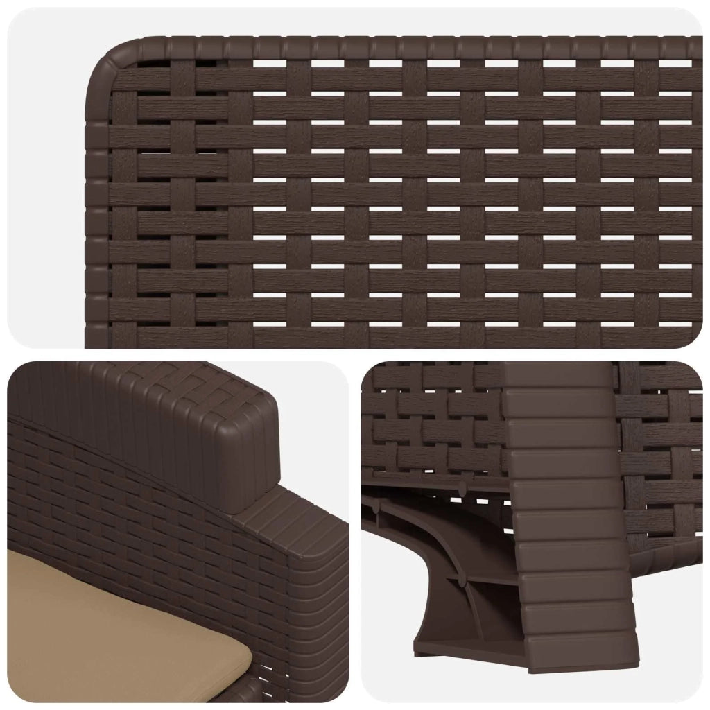 Sedia da giardino reclinabile effetto rattan 2 pcs 8012022