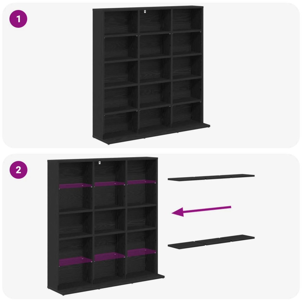 Mobile per CD Rovere Nero 96 x 23,5 x 97,5 cm 8012667