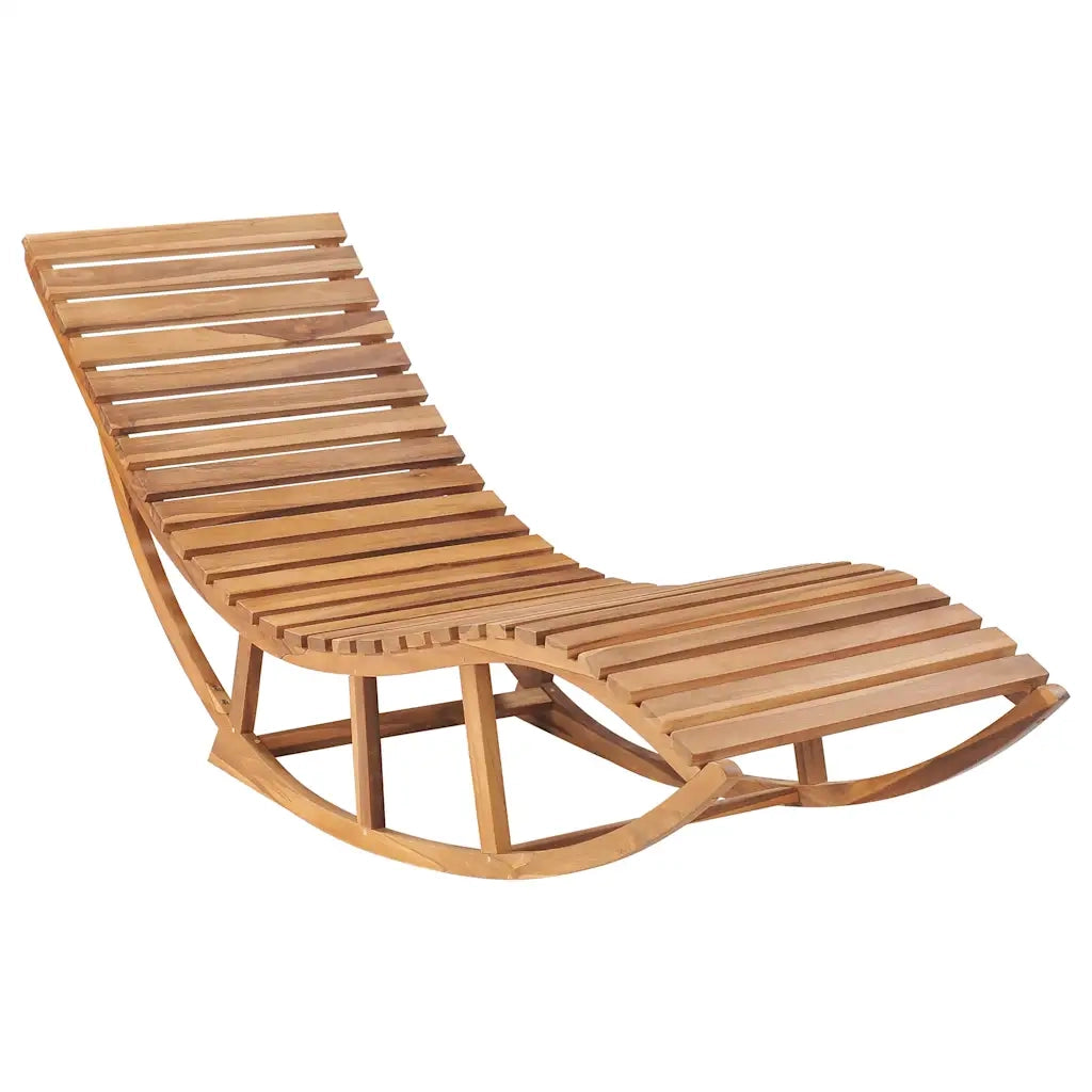 Lettino Prendisole a Dondolo con Cuscino in Massello di Teak cod mxl 44845