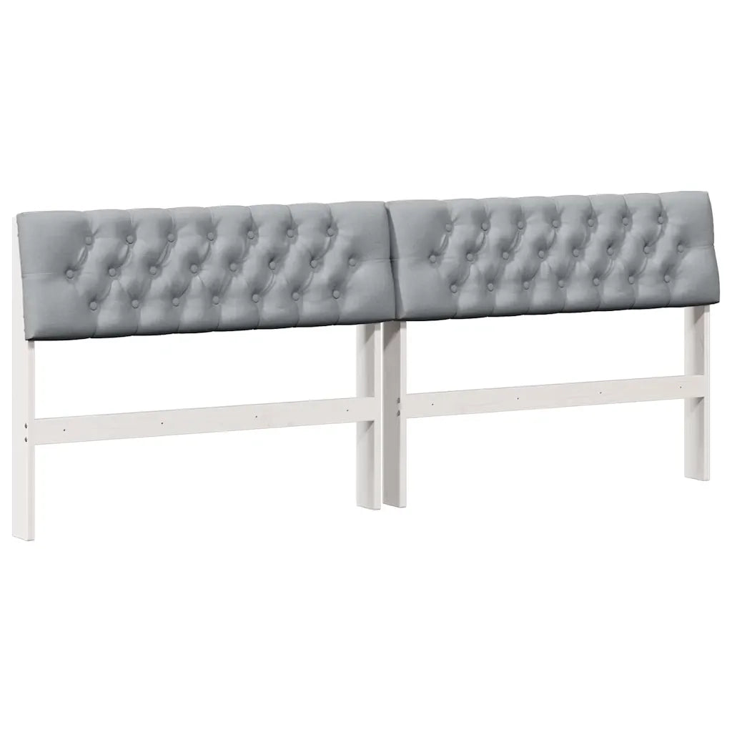 Testiera imbottita-Testiera con Cuscini-Testata Grigio chiaro 200 cm Pino massello 761968