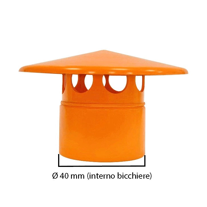 Testa esalatore  in pvc : Colore - Arancio, Diametro - 40