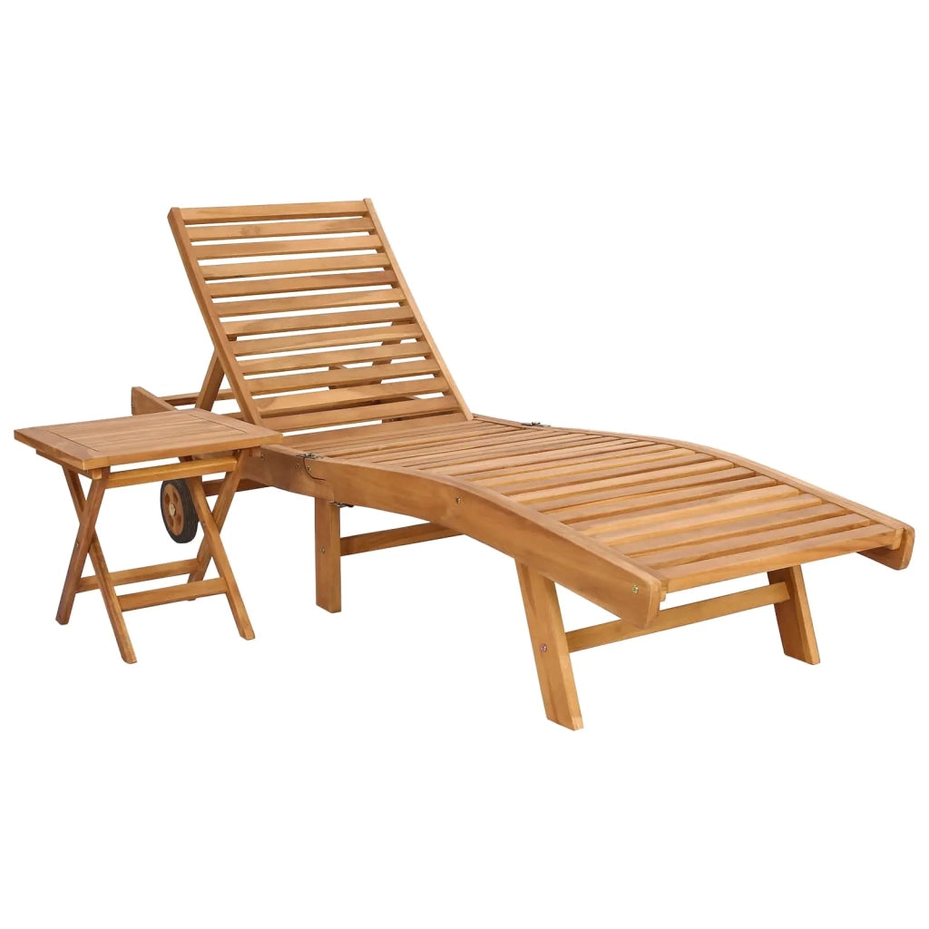 Lettino da sole 2 pcs Marrone Legno di teak solido