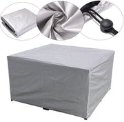Ottomana per giardino, rettangolare, tavolo da giardino, resistente ai raggi UV, extra resistente, tessuto Oxford 210D, grigio, 315 x 160 x 74 cm
