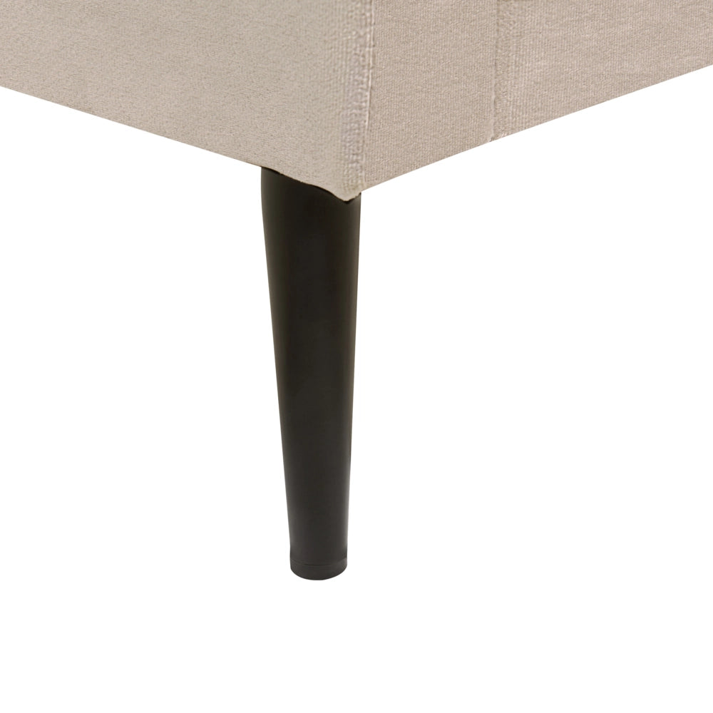 Letto matrimoniale UE tortora Rivestimento in velluto 140 x 200 cm Telaio Poggiatesta Gambe in metallo Design moderno Camera da letto