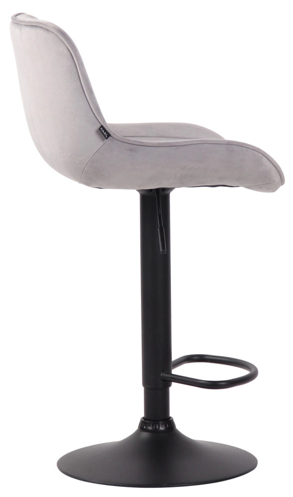 Set di 2 sgabelli da bar Lentini Velvet grigio,nero
