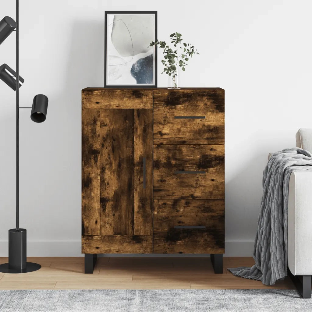 Credenza | Madia | Buffet da pranzo | Armadio da pranzo Rovere Fumo 69,5x34x90 cm in Legno Multistrato