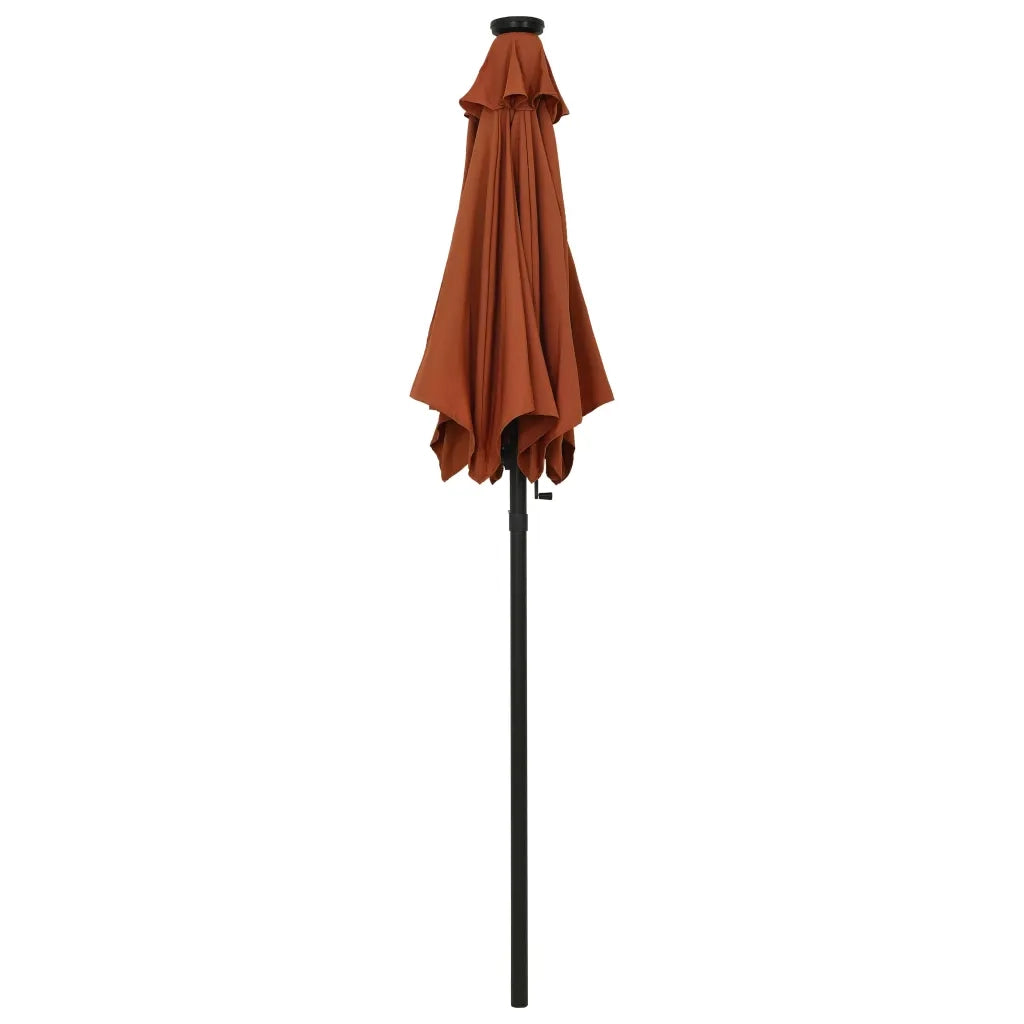 Ombrellone con Luci LED-Ombrello da giardino Terracotta 200x211 cm in Alluminio