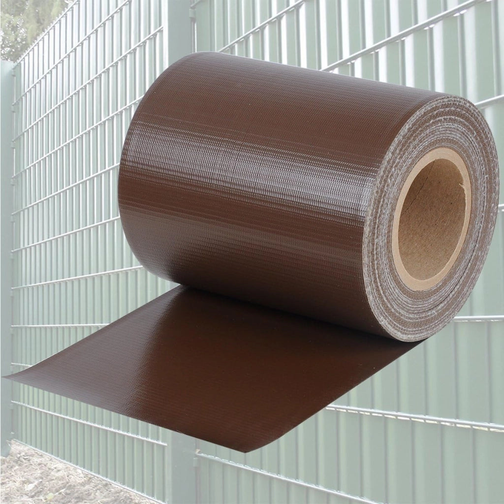 Frangivista Recinzione in PVC, Telo Oscurante per Balcone 19cm x 35m, Strisce Protezione della Privacy per Giardino Incluse 25 clip di fissaggio, Marrone