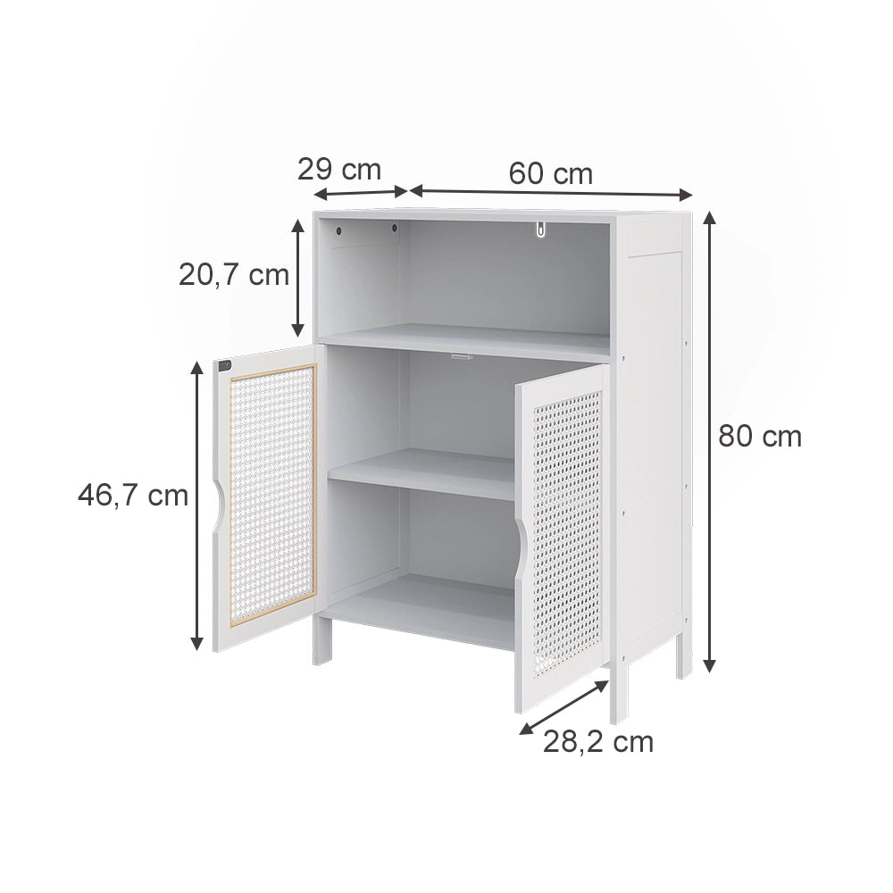Vicco mobiletto bagno Bianco 60 x 80 cm con 2 porte