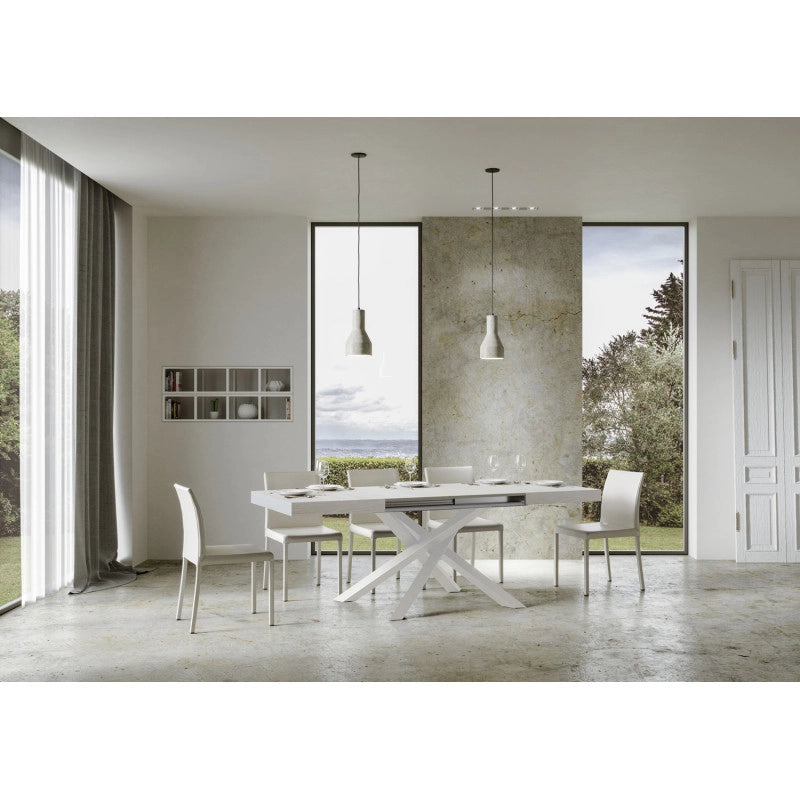 Tavolo allungabile 140/244x90 cm Volantis telaio Bianche - Bianco Frassino