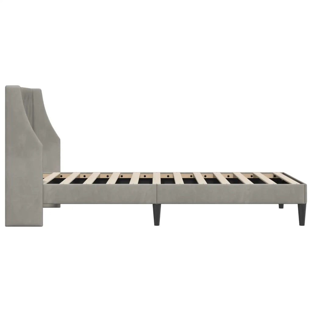 Struttura del letto Grigio chiaro 100 x 200 cm Velluto 42027406