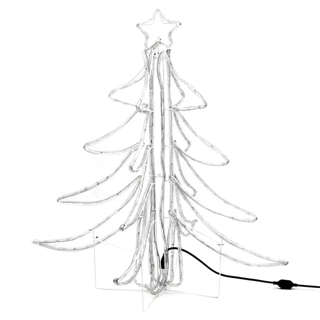 Figura Albero Natale Pieghevole con LED Bianco Caldo 87x87x93cm