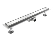 Canalina di scarico, doccia in acciaio inox, ispezionabile, piastrellabile Sicena Pavias 120x7cm (LxP)