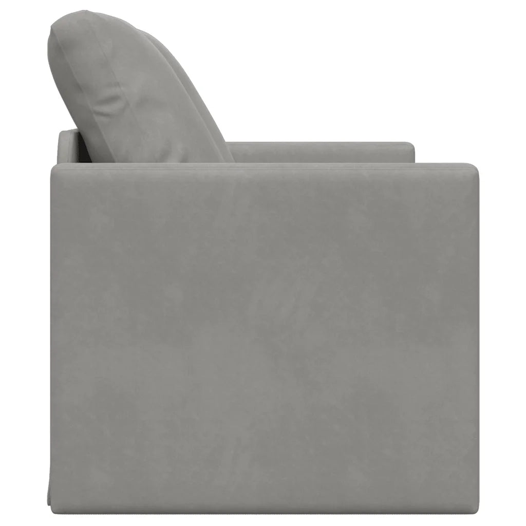 Divano letto | Sof¨¤ letto | Letto singolo da Terra 2 in 1 Grigio Chiaro 122x204x55cm Velluto