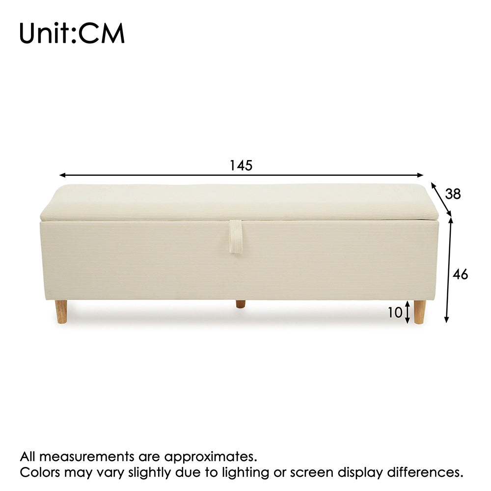 Letto matrimoniale-Xylo-140x200 cm-con banquette, LED, velluto beige, quercia chiaro