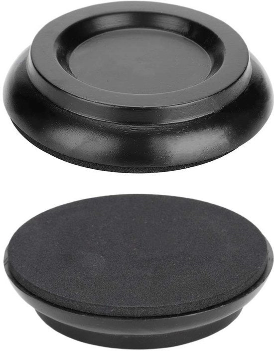 Pavimenti Antiscivolo a Piedi Pianistico - 4 Pezzi - 10 cm di Diametro - Pieno di Schiuma - Protezione del Pavimento - Foderato con Legno di Quercia
