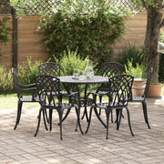 Set da Pranzo da Giardino in 7 Pezzi in Alluminio pressofuso Nero
