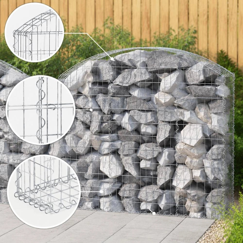 Gabion With High Arch 150x30x100/120 Cm Galvanized Iron