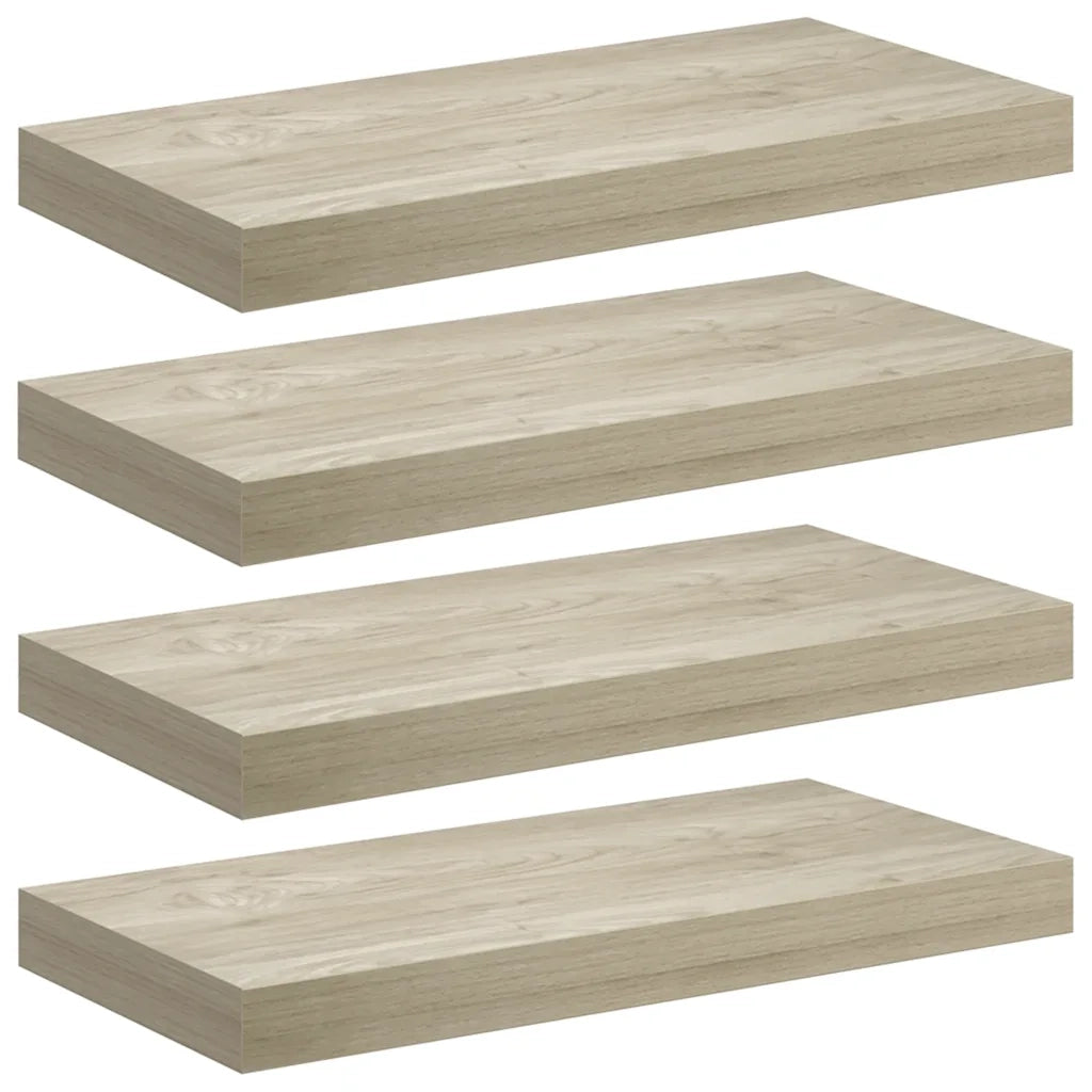 Scaffali a Parete 4 pz Rovere 50x23x3,8 cm in MDF 323873