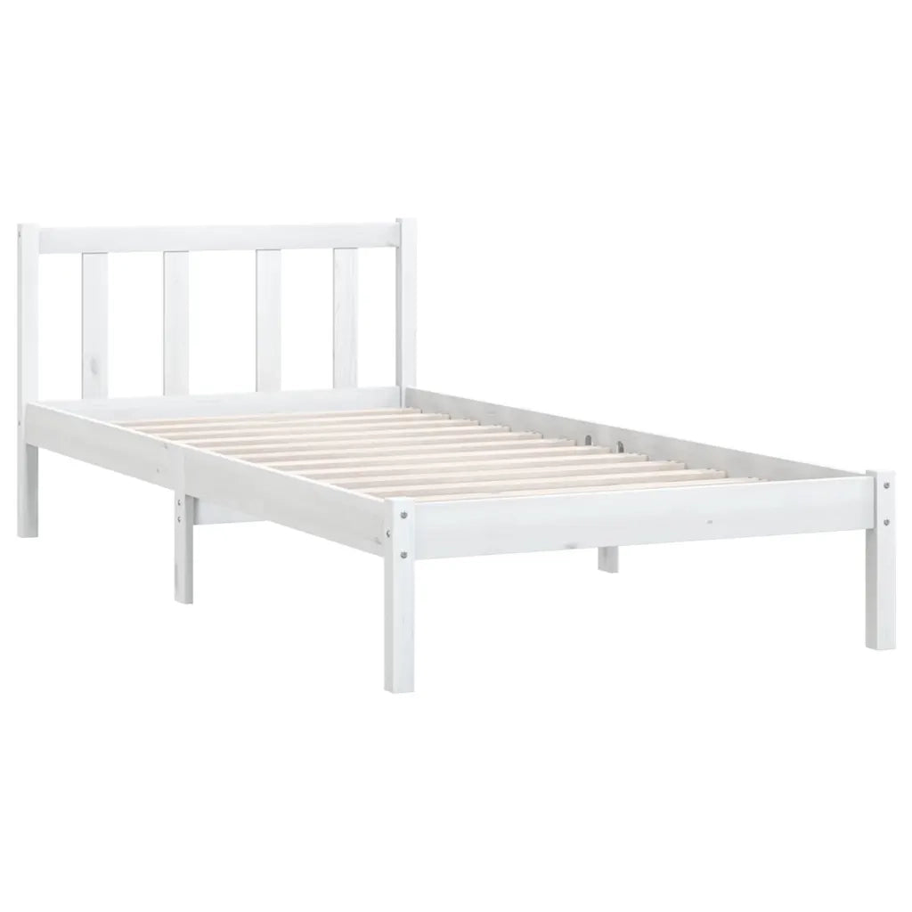 Giroletto-Struttura Letto in Legno Massello Bianco 75x190 cm Small Single 703103