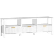 Mobile TV con 3 cassetti e 3 ripiani aperti, 152x39,5x50cm, Bianco