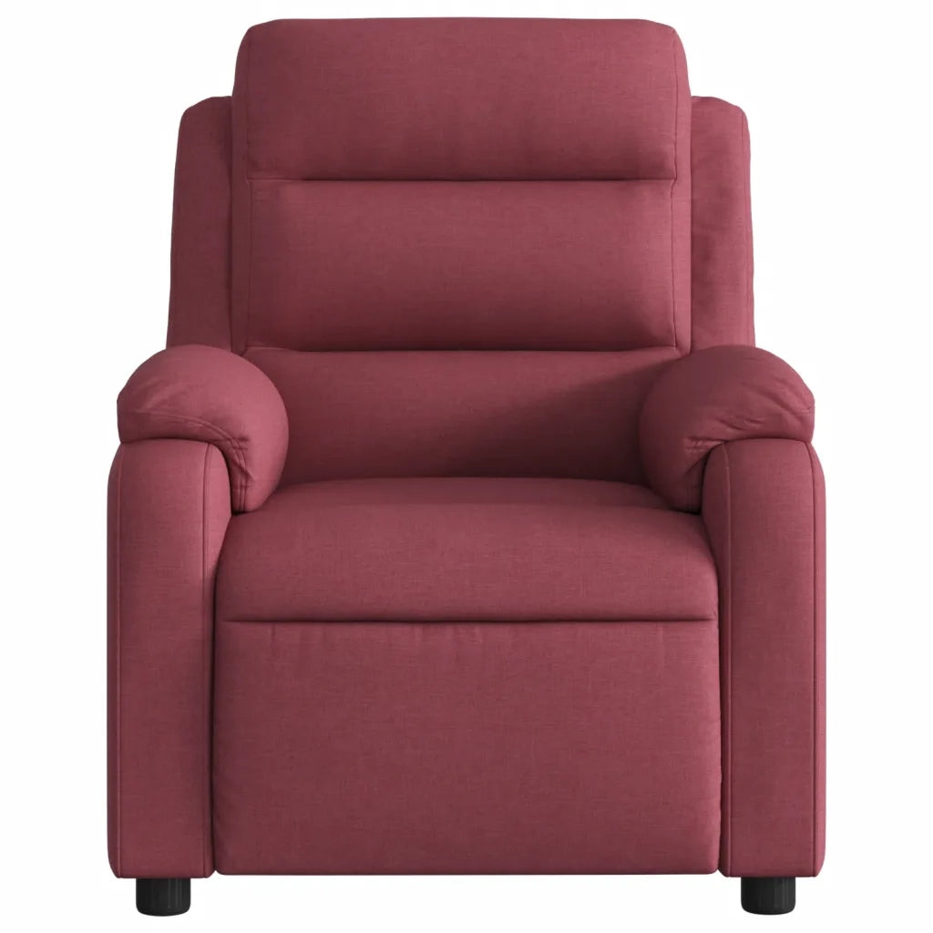 Poltrona Reclinabile in Tessuto Rosso Vino 373465