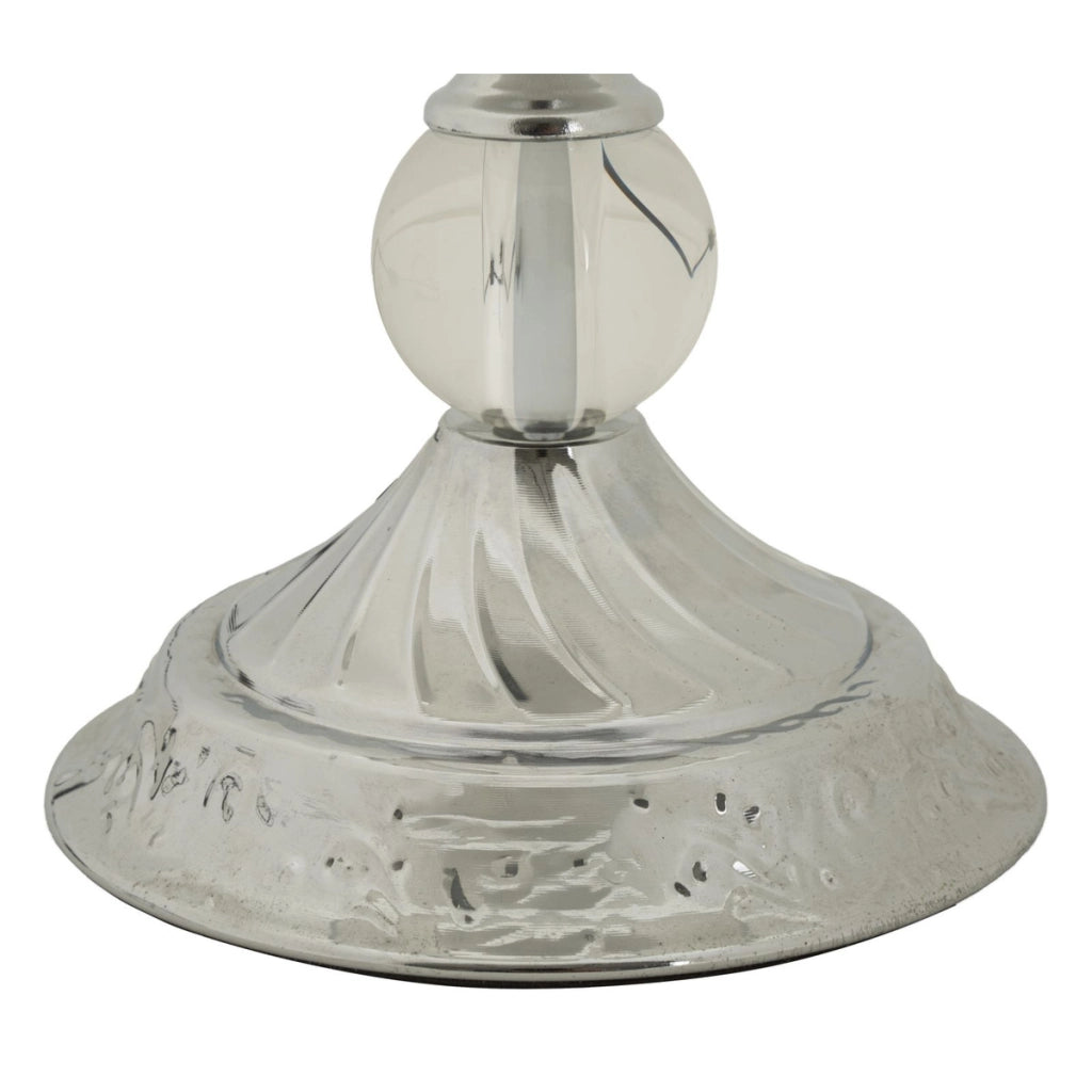 Lampada da Tavolo VKH907, Argento, Tessuto, 30x30x54 cm