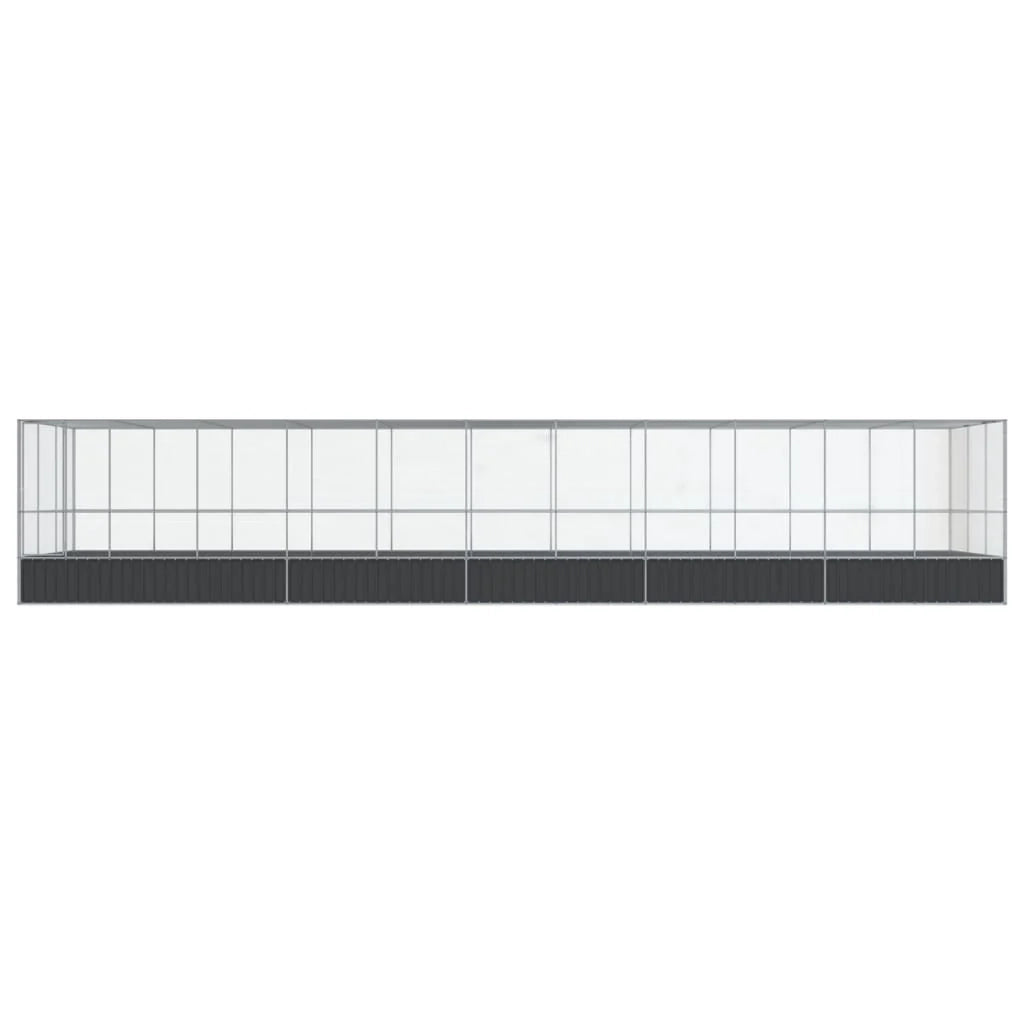 Voliera a gabbia con estensione in argento 1139 x 307 x 212 cm acciaio argento 02_0045646