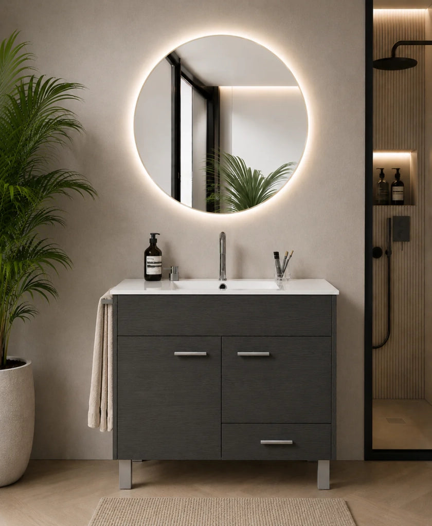 Mobile bagno con lavabo ORIGENBATH SAMOS senza specchio 120x45 cm 1 vasca grafite